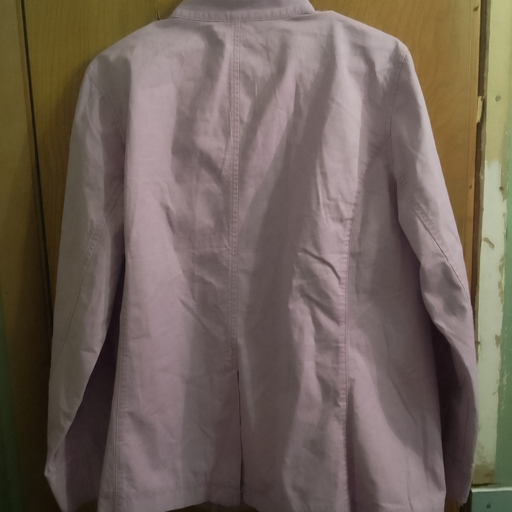 Talbots Light Purple Military Button FrontUtility Jacket Size 1x 100% Cotton - Picture 5 of 15